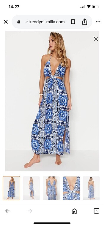 Trendyolmilla Cut Out Detaylı Plaj Elbisesi
