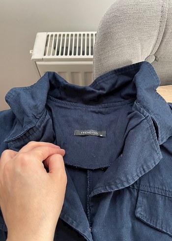 Düğmeli Lacivert Mini Elbise - Görsel 5