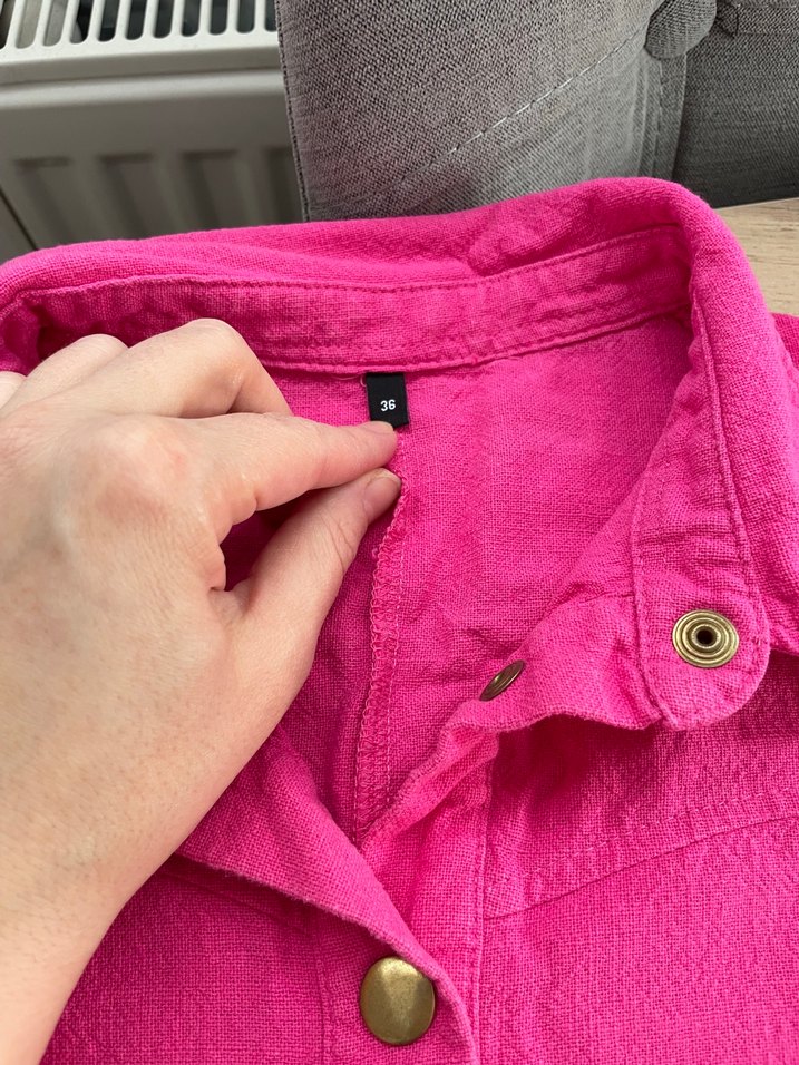 Trendyolmilla Pembe Kolsuz Keten Elbise - Görsel 4