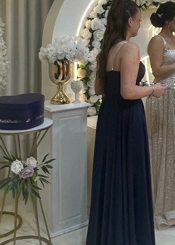 Lacivert Uzun Abiye Elbise - Görsel 2