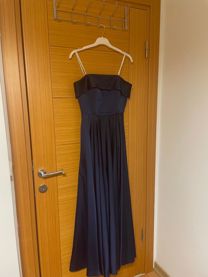 Lacivert Uzun Abiye Elbise - Görsel 4