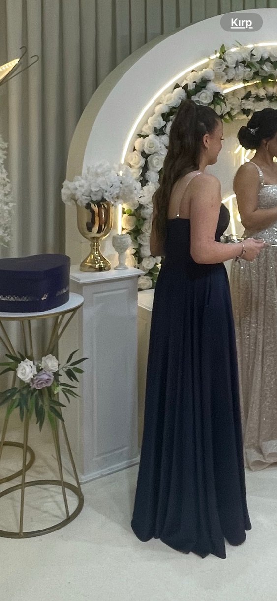 Lacivert Uzun Abiye Elbise - Görsel 2