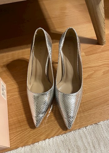 Marjin Gümüş Yılan Desenli İnce Topuklu - Görsel 5