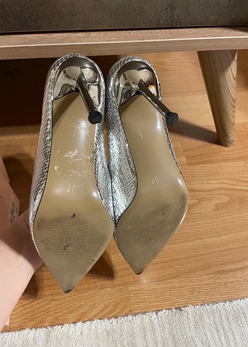 Marjin Gümüş Yılan Desenli İnce Topuklu - Görsel 7