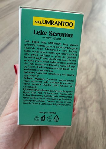 Ümrantoo Leke Serumu - Görsel 6