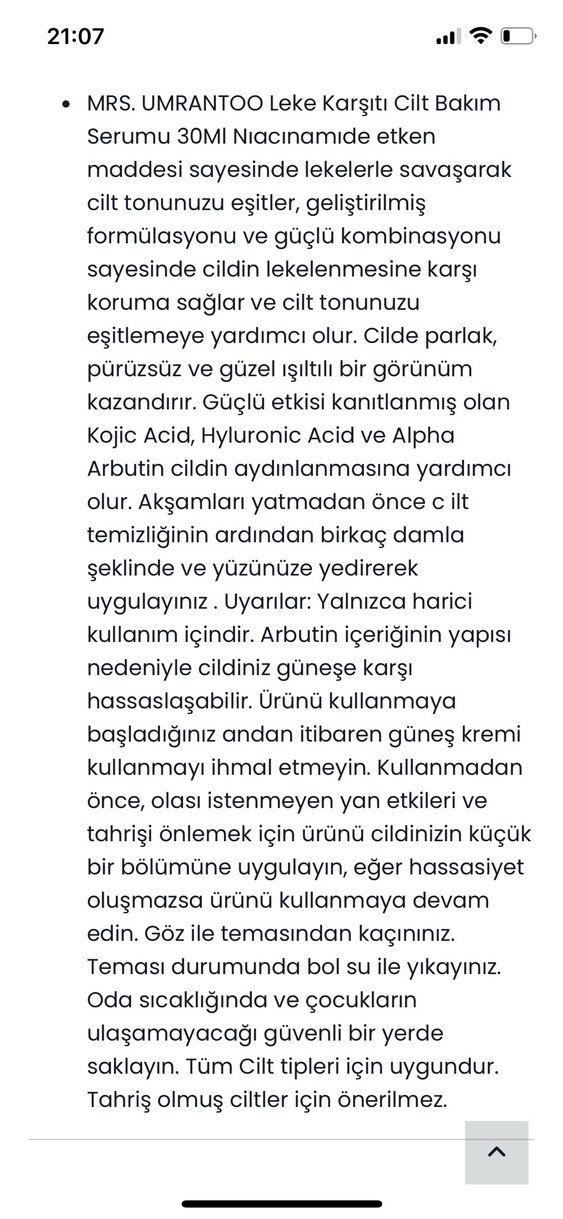 Ümrantoo Leke Serumu - Görsel 3