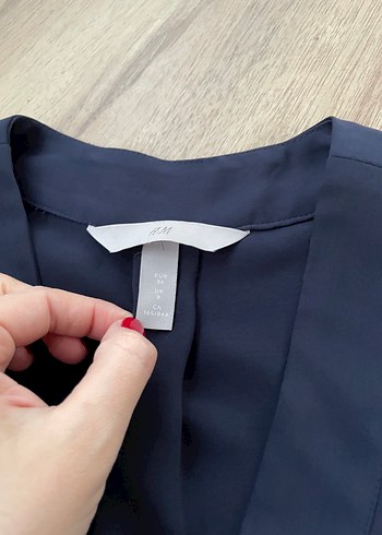 H&M Lacivert V Yakalı Salaş Elbise - Görsel 2