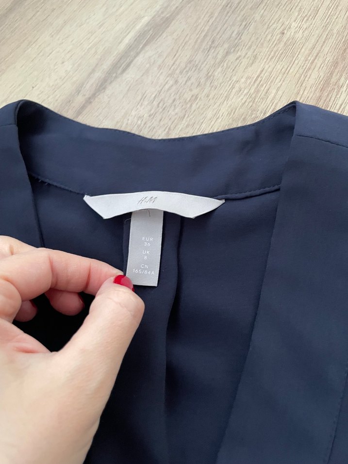 H&M Lacivert V Yakalı Salaş Elbise - Görsel 2