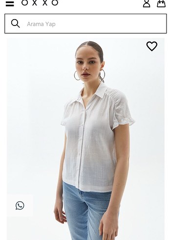 OXXO V Yaka Kısa Kollu Salaş Kadın Gömlek - Görsel 3
