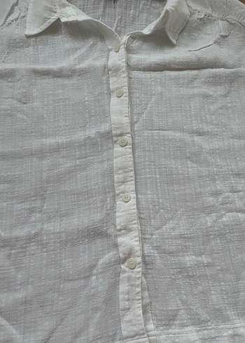 OXXO V Yaka Kısa Kollu Salaş Kadın Gömlek - Görsel 7