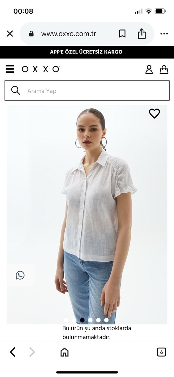 OXXO V Yaka Kısa Kollu Salaş Kadın Gömlek - Görsel 3