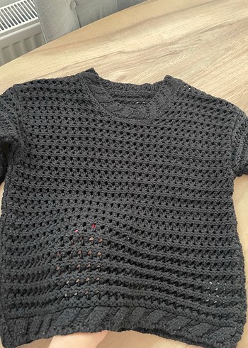 LCW Vision Siyah Örgü Desenli Triko Kazak - Görsel 7