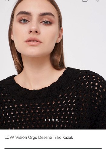 LCW Vision Siyah Örgü Desenli Triko Kazak - Görsel 5