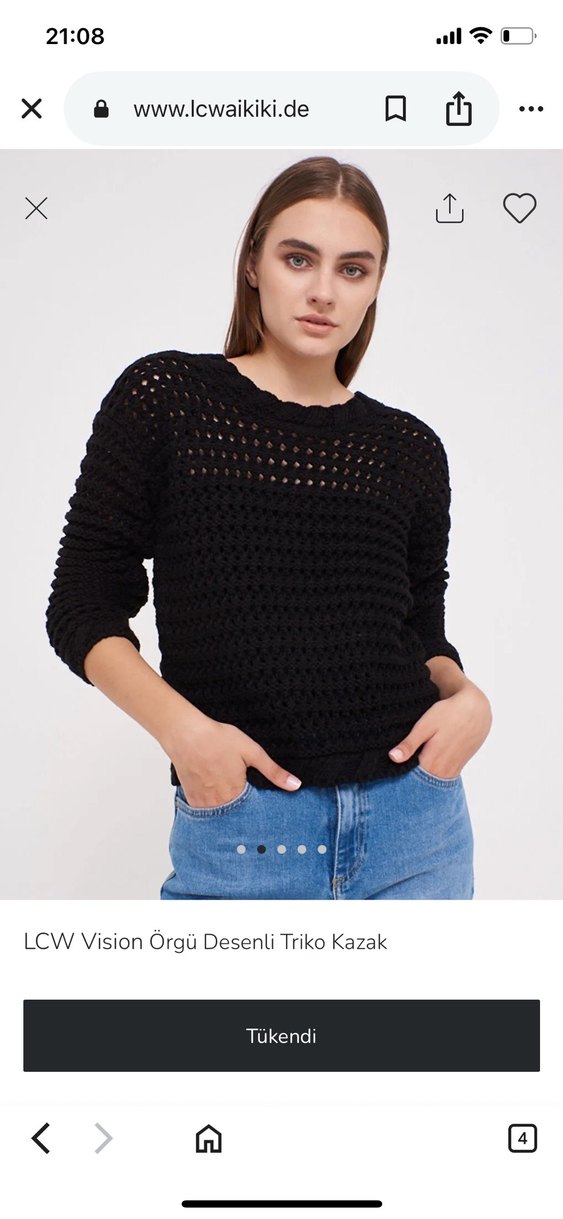 LCW Vision Siyah Örgü Desenli Triko Kazak - Görsel 2
