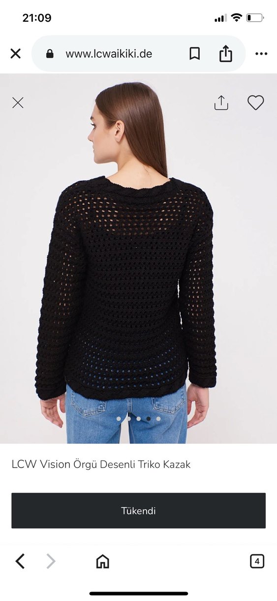 LCW Vision Siyah Örgü Desenli Triko Kazak - Görsel 4