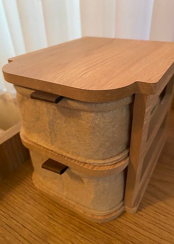 Bej ve Gri İki Katlı Depolama Sepeti - Görsel 4