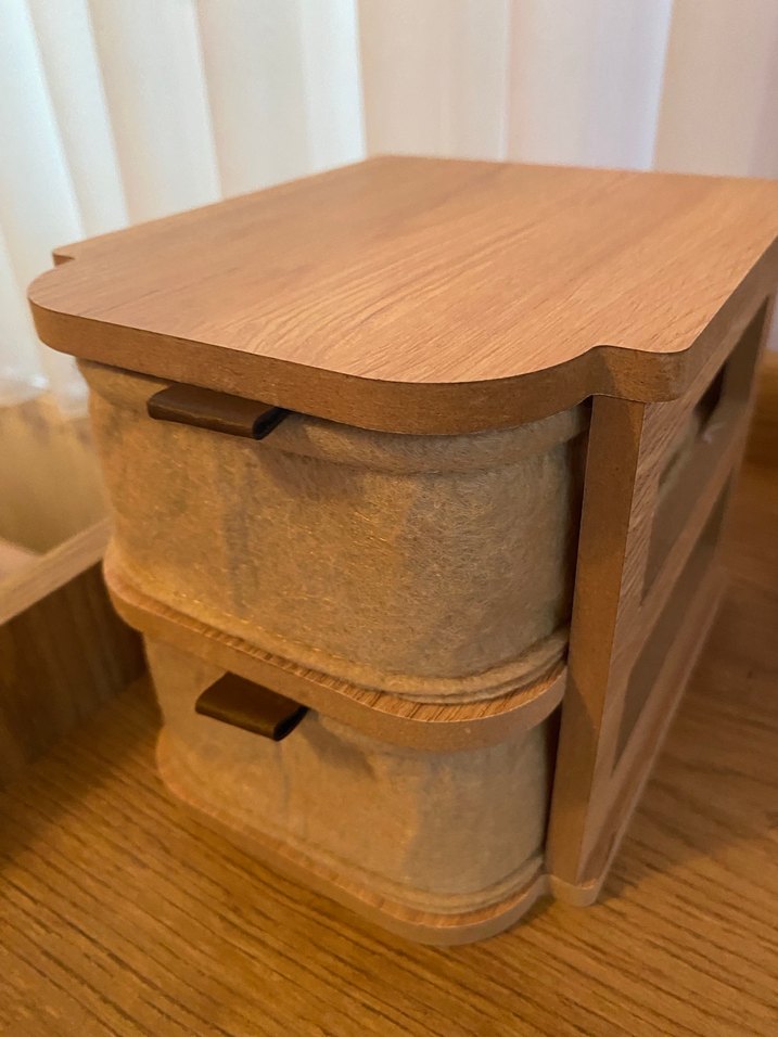 Bej ve Gri İki Katlı Depolama Sepeti - Görsel 4