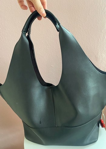 Minimalist Siyah Deri Kadın Çanta - Görsel 5