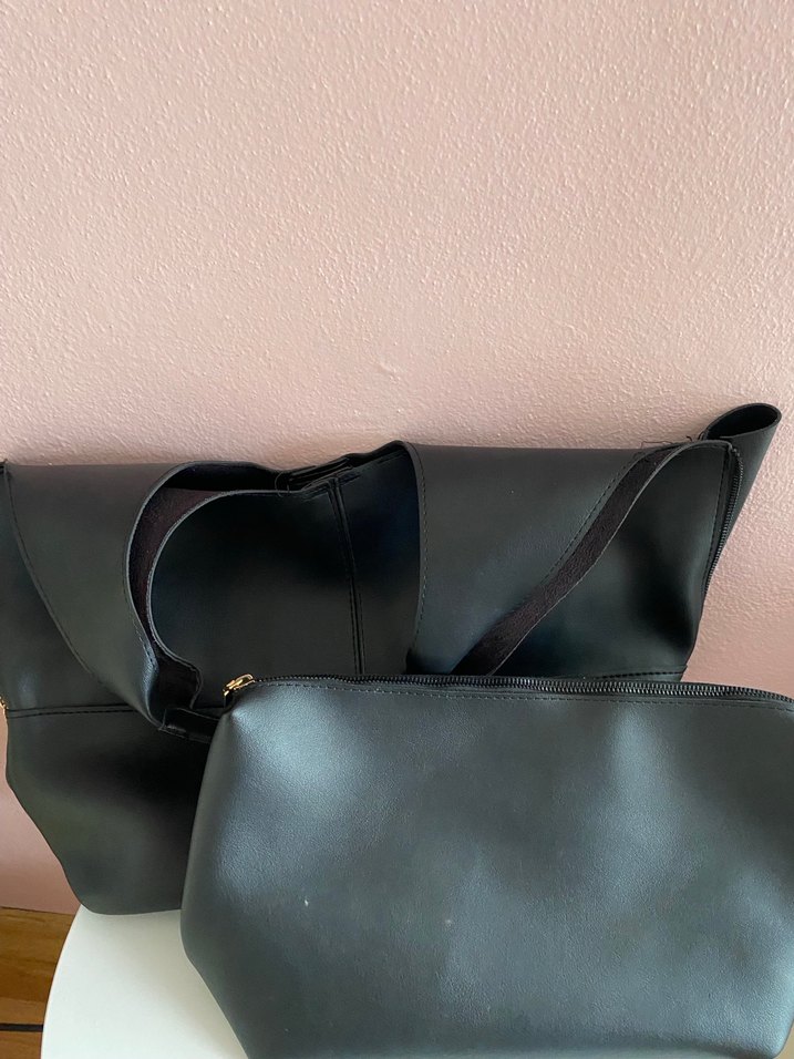 Minimalist Siyah Deri Kadın Çanta - Görsel 3