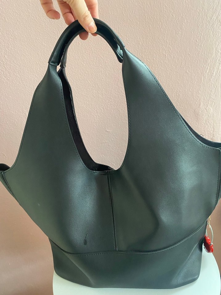 Minimalist Siyah Deri Kadın Çanta - Görsel 5