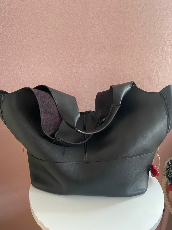 Minimalist Siyah Deri Kadın Çanta - Görsel 2