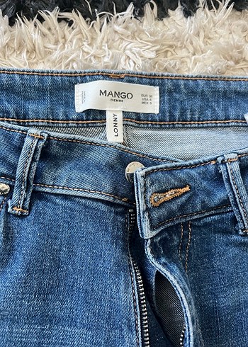 Mango Dugmeli Mavi Kot Pantolon