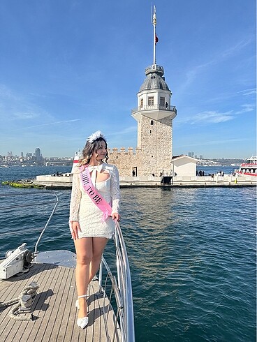m Beden beyaz Renk Bride to be elbise