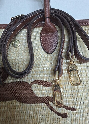  Beden camel Renk Longchamp Hasır Askılı Çanta 