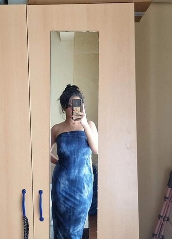 m Beden lacivert Renk Strapless elbise