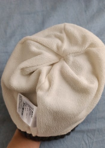 Kadın Gri Çizgili Ponponlu Örgü Bere - Görsel 3