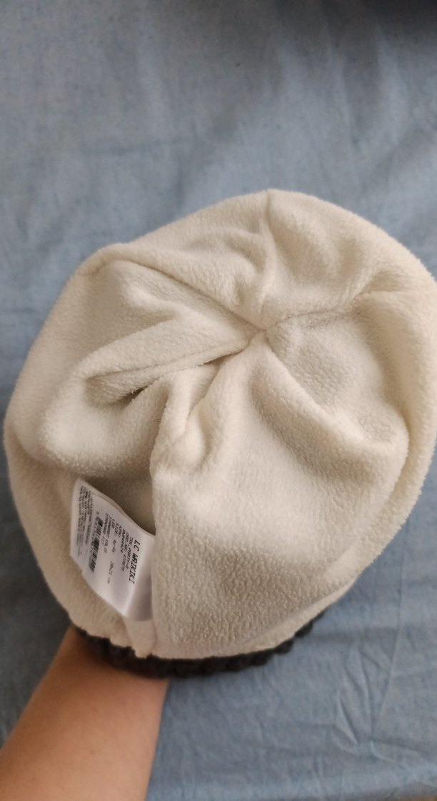 Kadın Gri Çizgili Ponponlu Örgü Bere - Görsel 3