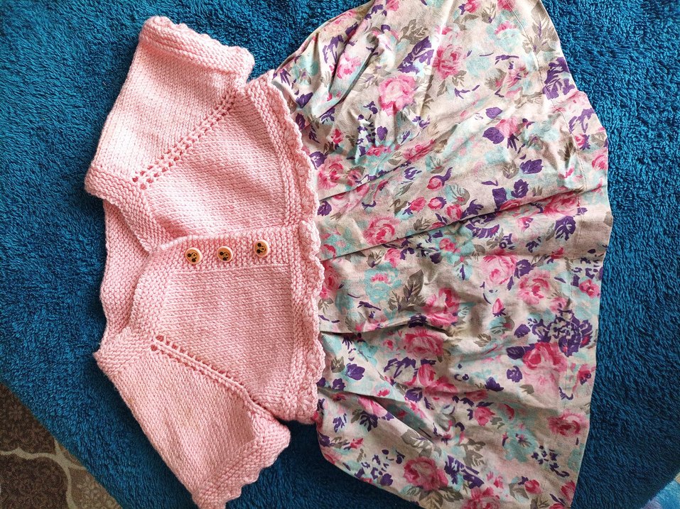 Pembe Örgü Kız Bolero - Görsel 2