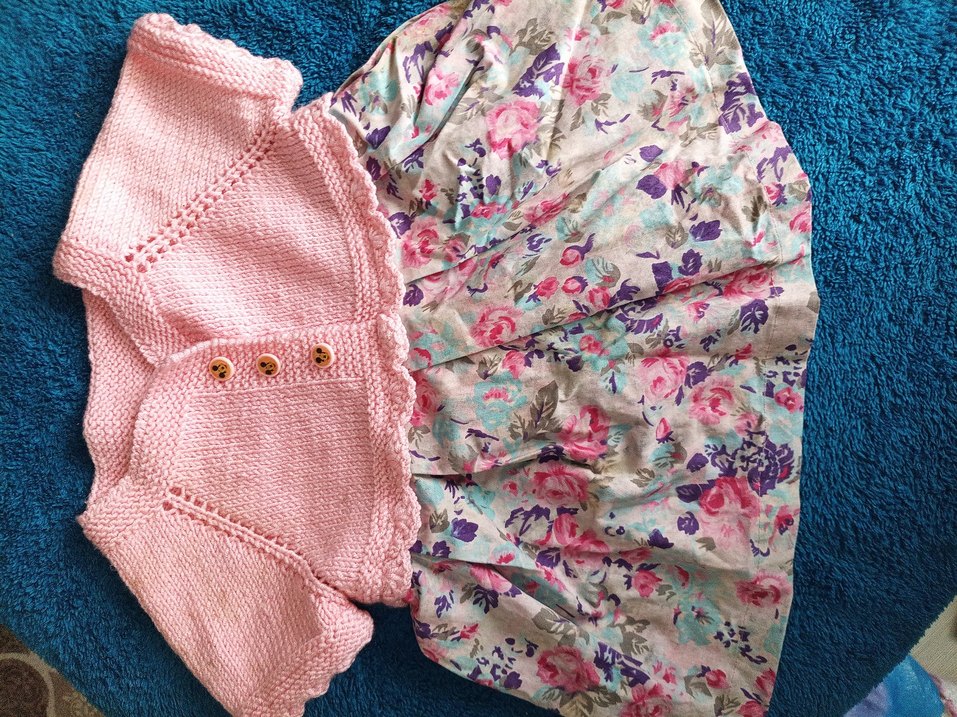 Pembe Örgü Kız Bolero - Görsel 3