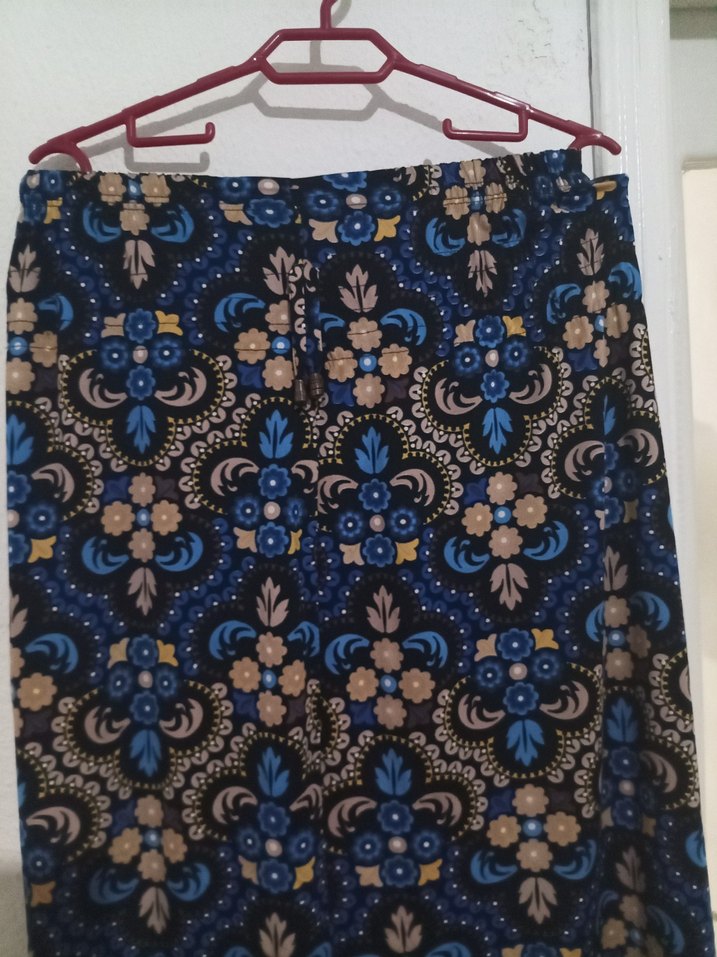 Çiçek Desenli Pilili Hamile Uzun Etek - Görsel 2