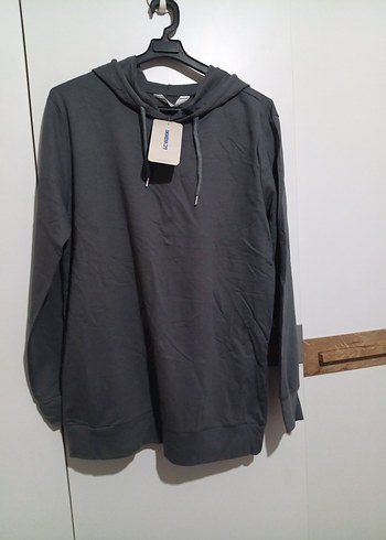 LC Waikiki Koyu Gri Kapusonlu Rahat Sweatshirt