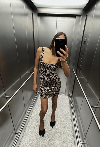 Zara leopar elbise