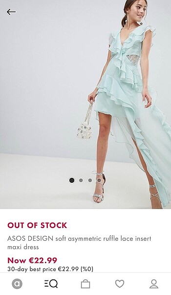 asos design soft asymmetric ruffle lace insert maxi dress