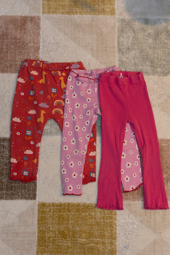 E adet Renkli Kız Çocuk Tayt Seti - Görsel 2