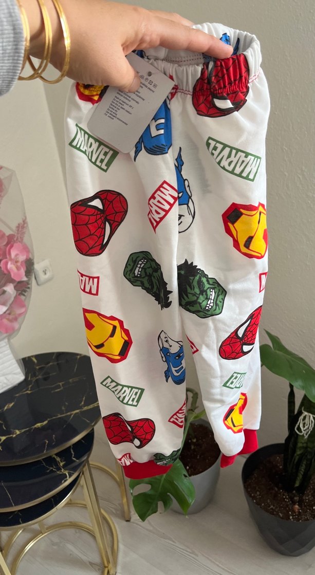 Marvel Baskılı Gri Kapüşonlu Erkek Eşofman Altı - Görsel 2