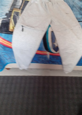 Gri Erkek eşofman altı Fermuarlı Cepli - Görsel 3