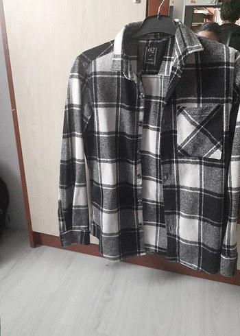 Düğmeli Gri Kareli erkek Gömlek - Görsel 3