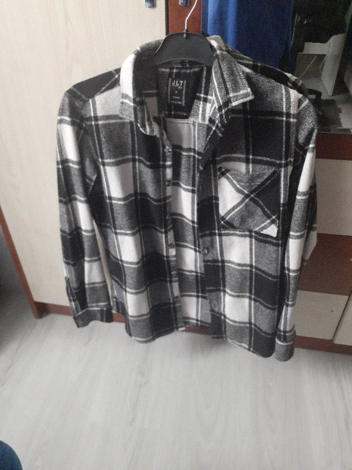 Düğmeli Gri Kareli erkek Gömlek - Görsel 4