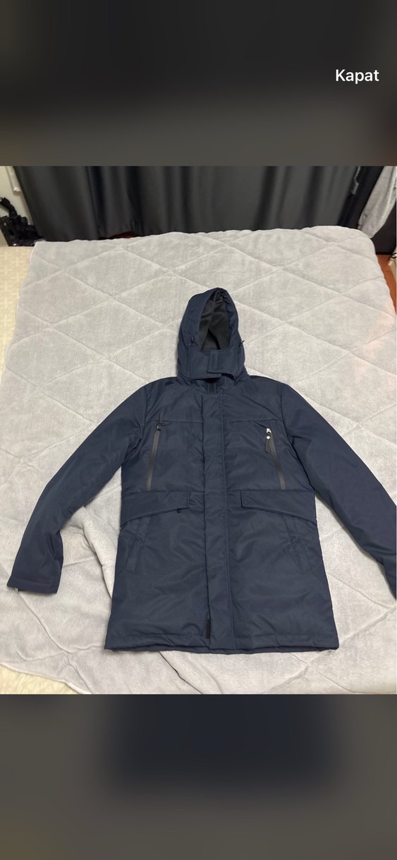 Erkek Kapüşonlu Fermuarlı Mont - Görsel 3