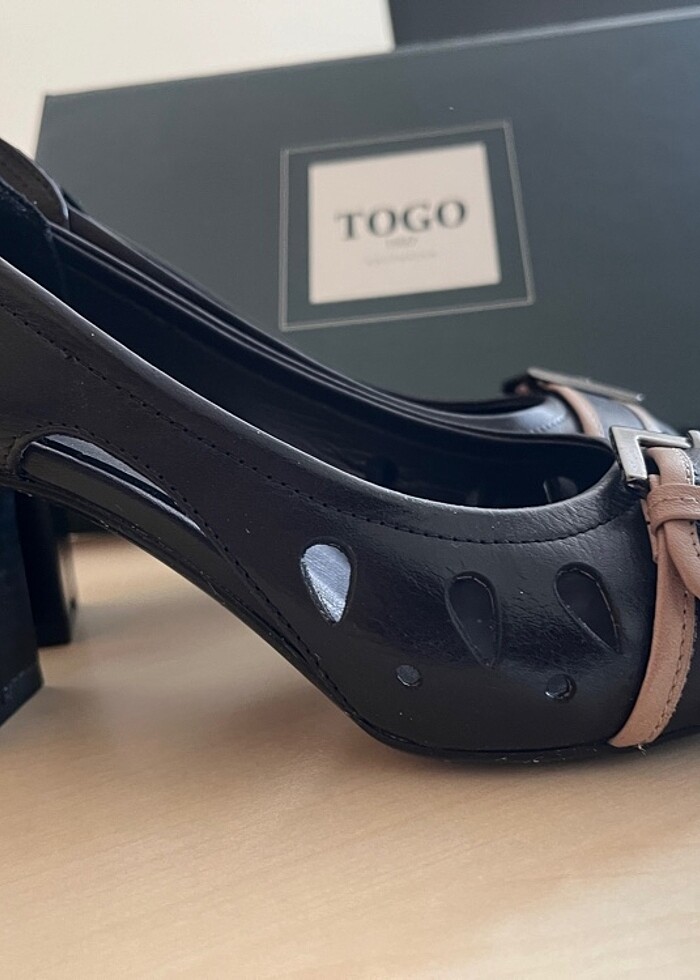 Togo topuklu ayakkabı, handmade, deri, giyilmedi. - Görsel 2