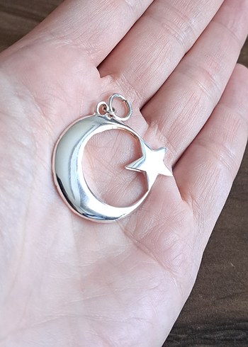 GÜMÜŞ AY YILDIZ KOLYE UCU