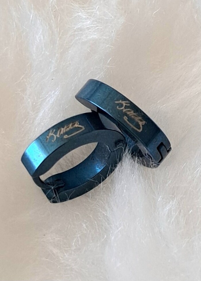 316L ÇELİK ATATÜRK İMZASI KÜPE - Görsel 3