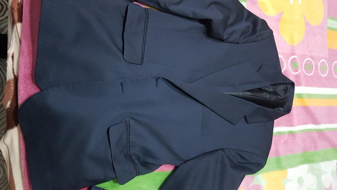 Parlak Mavi Fitted Tül Detaylı Düğün Smokin - Görsel 2