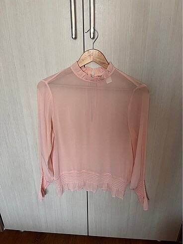 H&M Pembe Transparan Gömlek