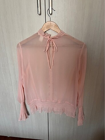 H&M H&M Pembe Transparan Gömlek