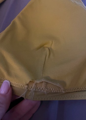 40 Beden sarı Renk Yeşil Askılı Kadın Bikini Üstü